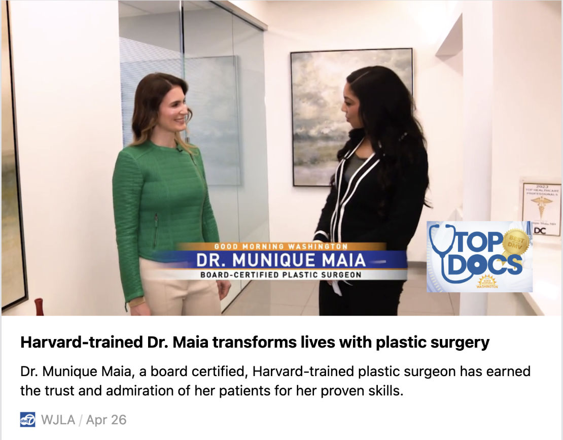 Screenshot of an article - Harvard-trained Dr. Maia transforms lives with plastic surgery