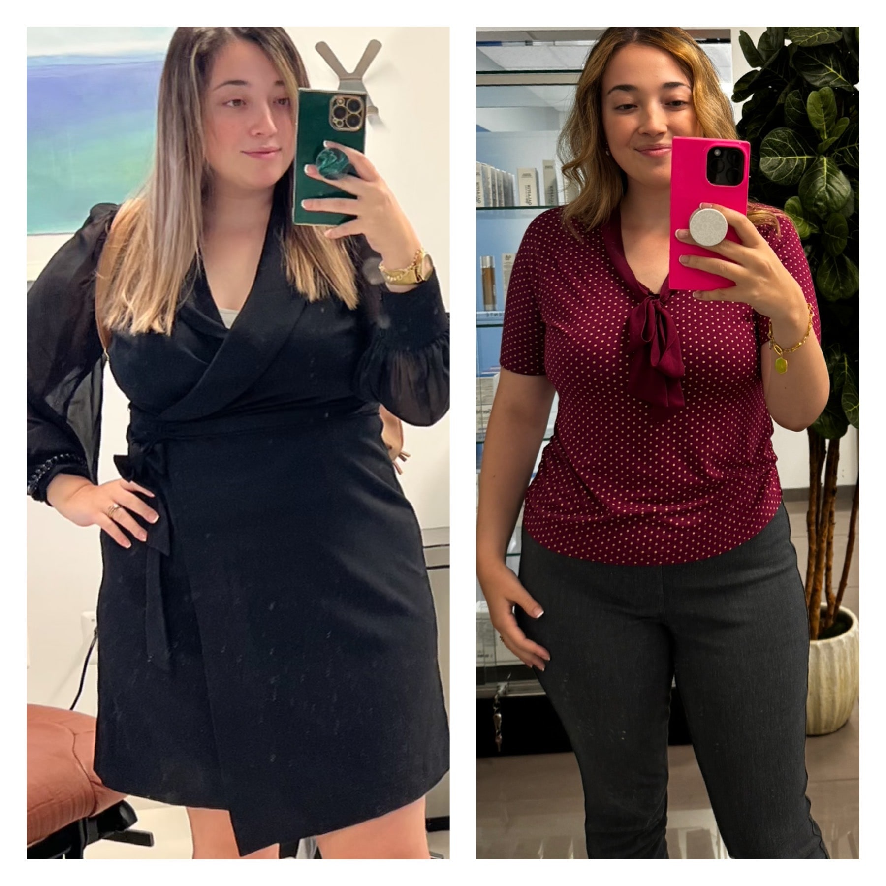 26 year-old mother before and 4 months after weekly semaglutide injections. She lost 25 pounds at a rate of 1.5 pounds per week.
